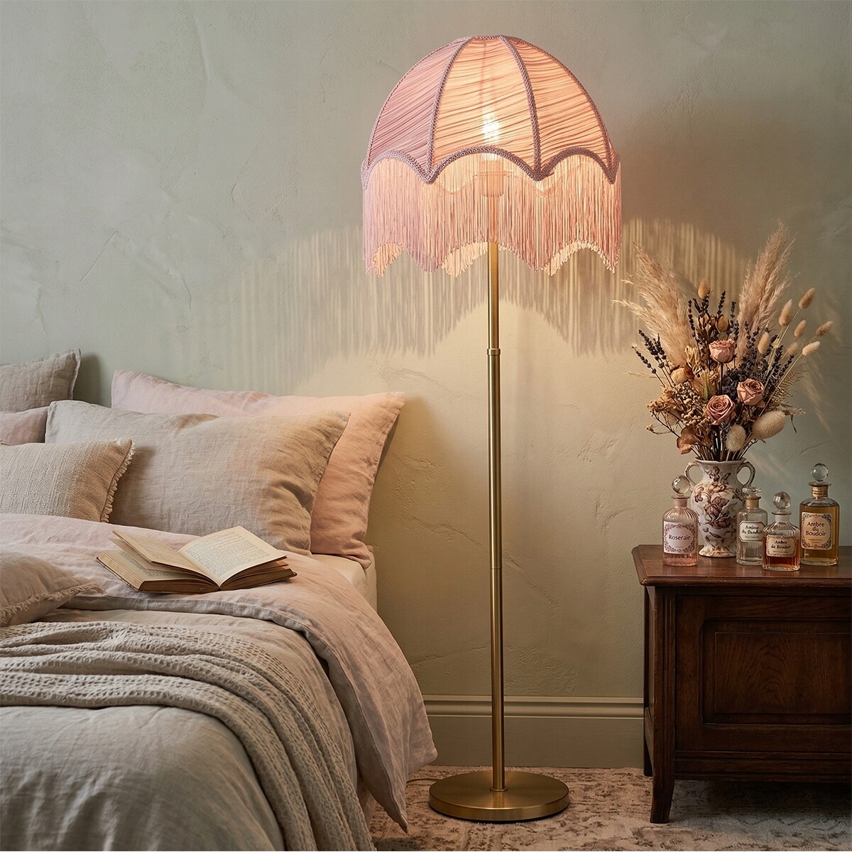 ABAŻUR NA ŻARÓWKĘ KLOSZ DUŻY 30cm E27 E14 DO LAMPY STOJĄCEJ WISZĄCEJ RÓŻOWY