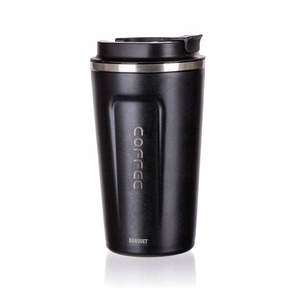 KUBEK PODRÓŻNY TERMICZNY termos 450 ml CZARNY na kawę herbatę do pracy