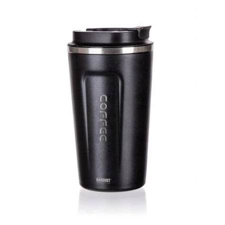 KUBEK PODRÓŻNY TERMICZNY termos 450 ml CZARNY na kawę herbatę do pracy
