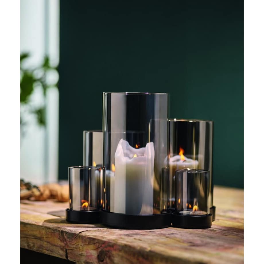 Świecznik na tealight Lichtermeer - szkło, stal proszkowana