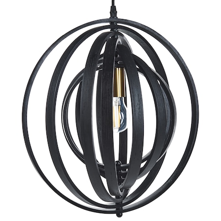 Lampa wisząca MURRELL Drewno topolowe Czarny