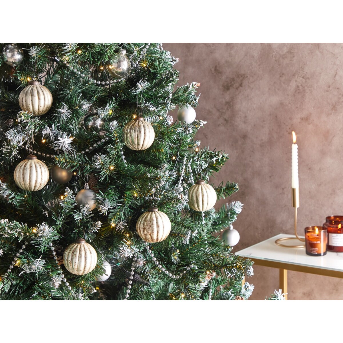 Zestaw 6 bombek szklanych srebrny IVOIRE