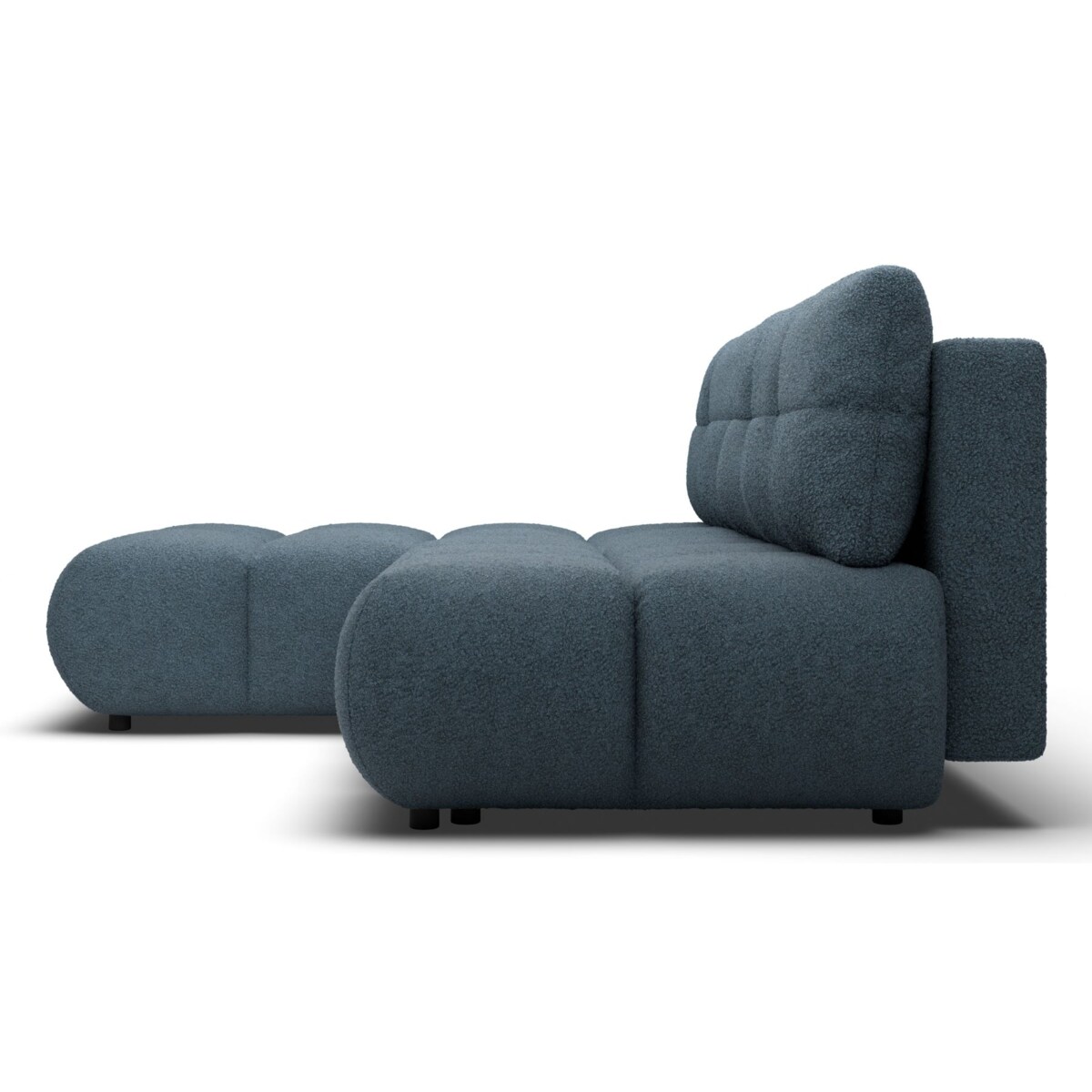 Pikowany Narożnik MILA rozkładany bez boczków lewy ciemnoniebieski