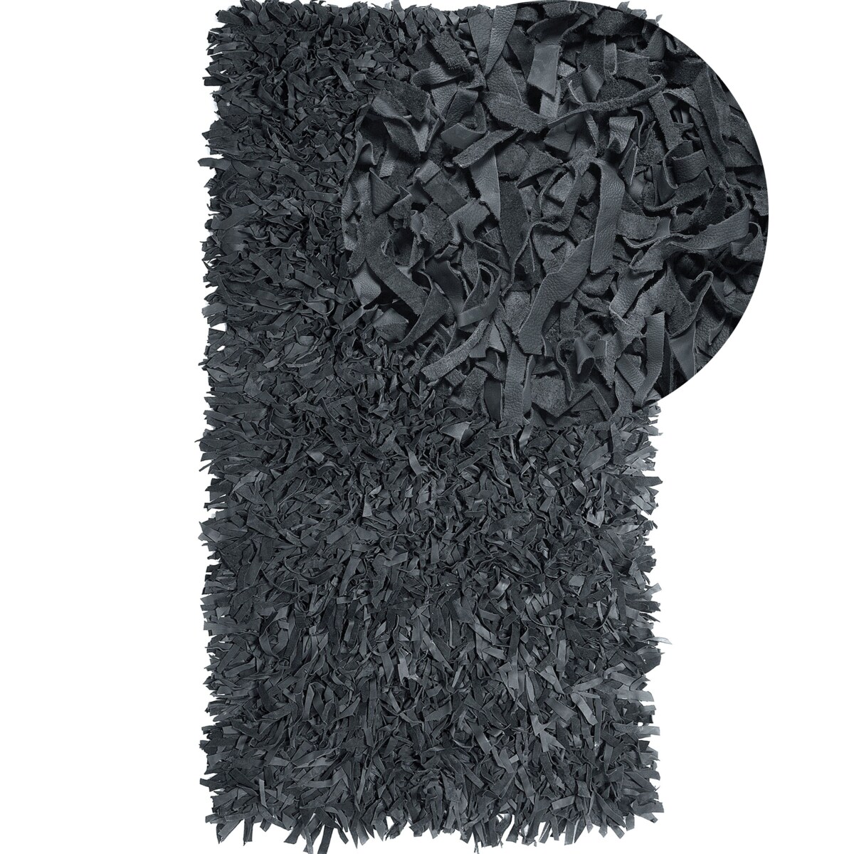 Dywan skórzany 80 x 150 cm czarny MUT