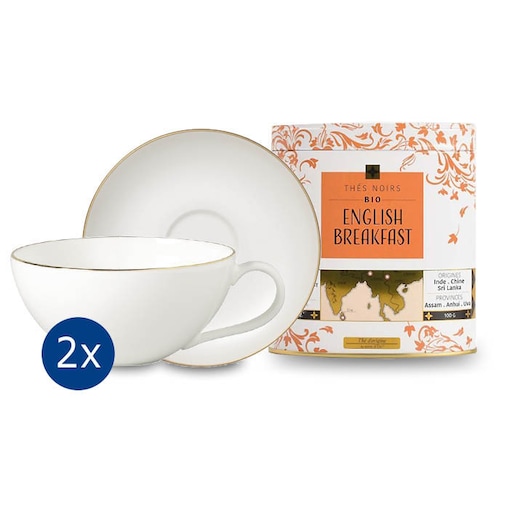 Zestaw prezent ślubny Anmut Gold Villeroy & Boch + herbata
