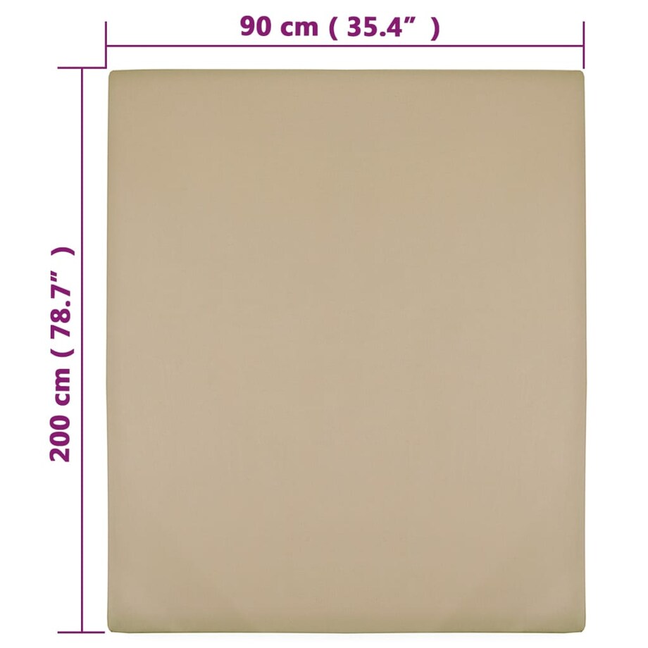 vidaXL Prześcieradła, 2 szt., taupe, 90x200 cm, dżersej bawełniany