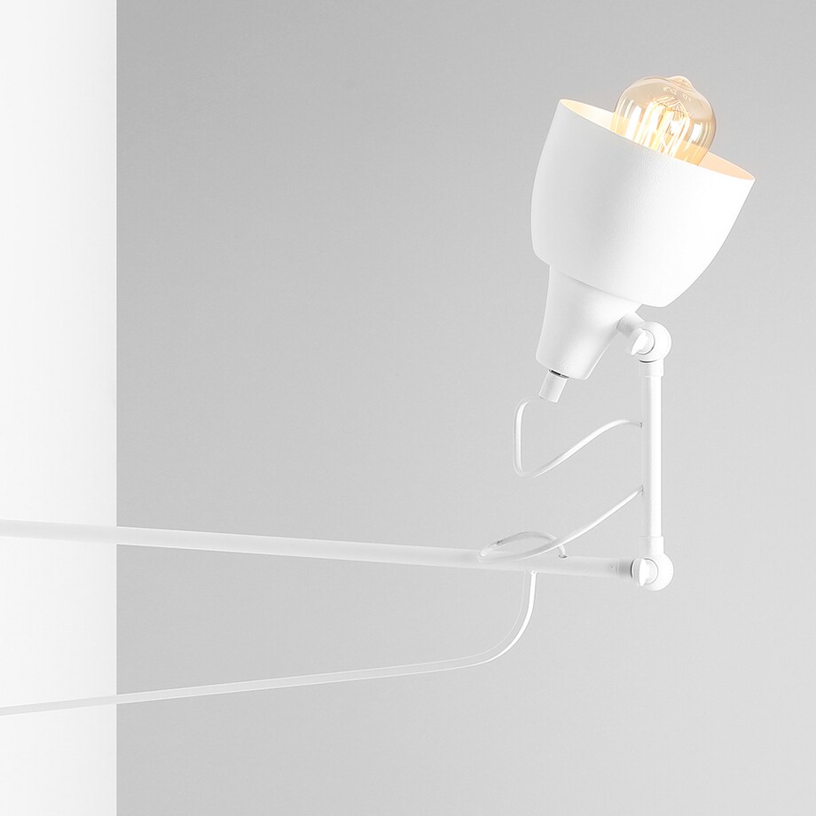 Biały kinkiet Soho 1002C_D Aldex reflektor na wysięgniku do gabinetu