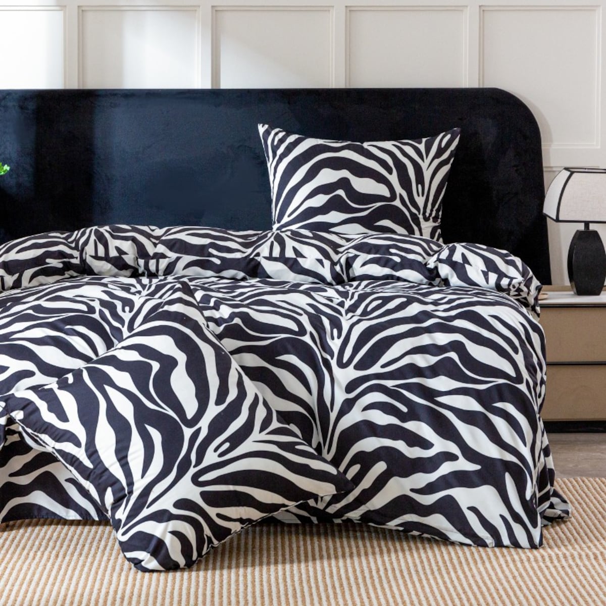 Pościel 220X200 + 2 Poszewki 70X80 Komplet Pościeli Zebra