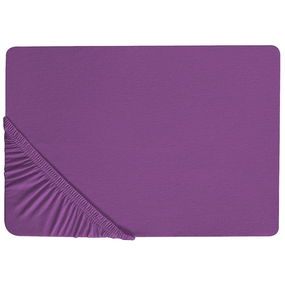 Bawełniane prześcieradło z gumką 200 x 200 cm fioletowe JANBU