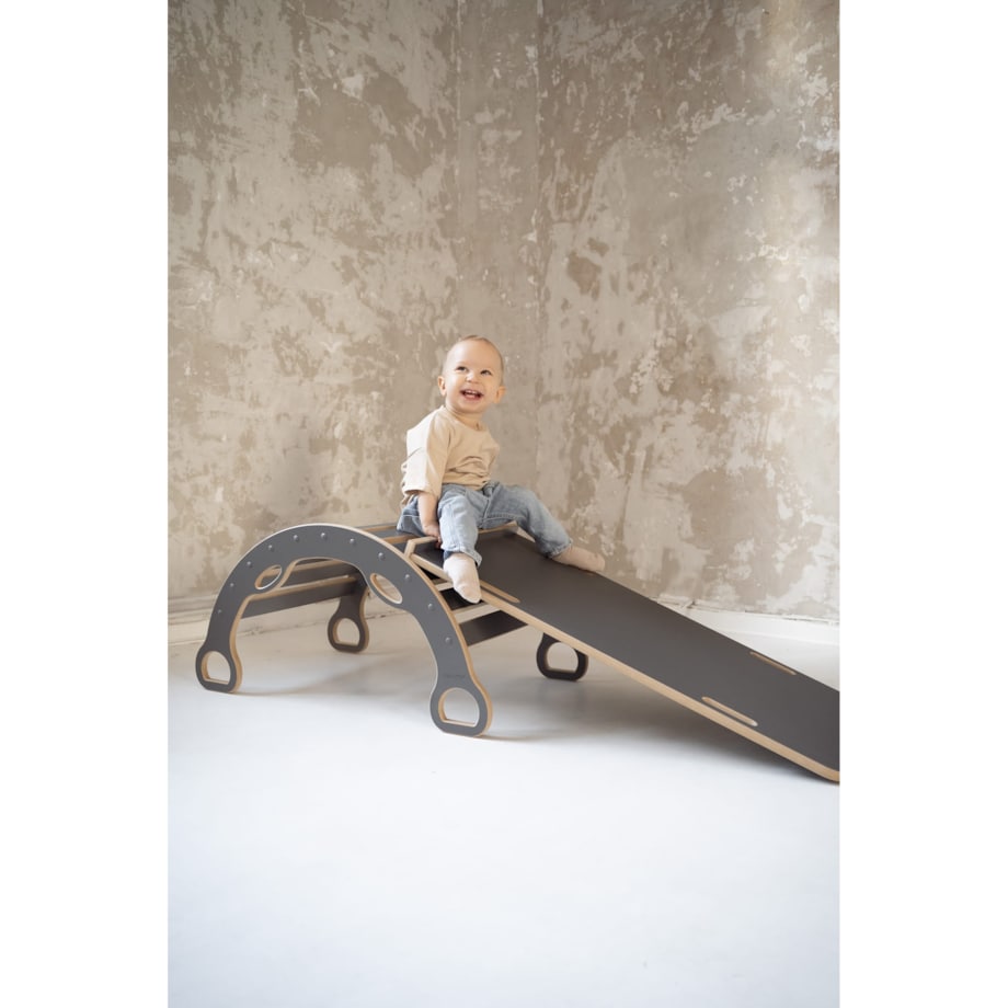 Zjeżdżalnia CHMURKI do MAŁEGO bujaka i kostki - szara