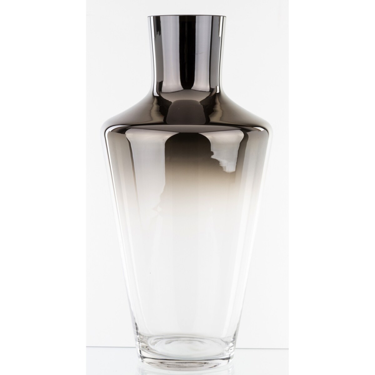 Wazon szklany srebrny 39,5x20x20 cm ARGENTO-2 tall