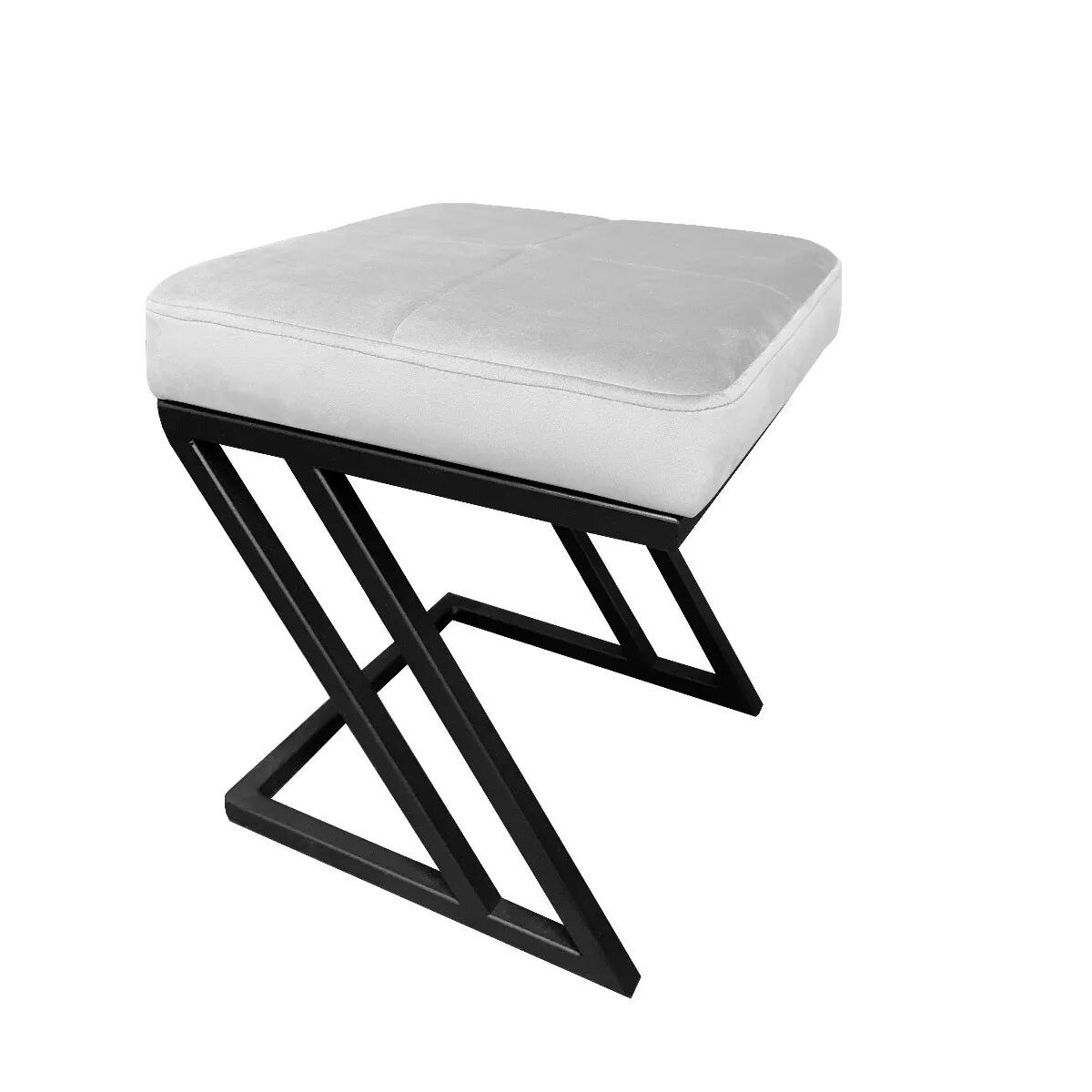 Pufa ZAZU MG VELVET jasnoszara