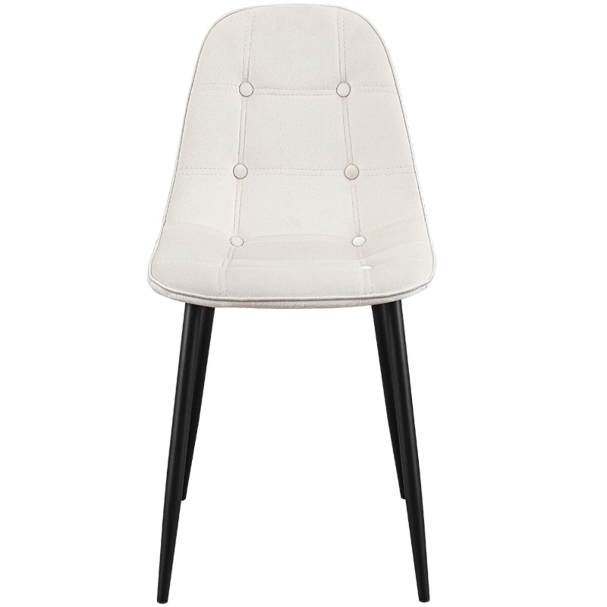 Krzesło tapicerowane welurowe do salonu jadalni guziki beżowe