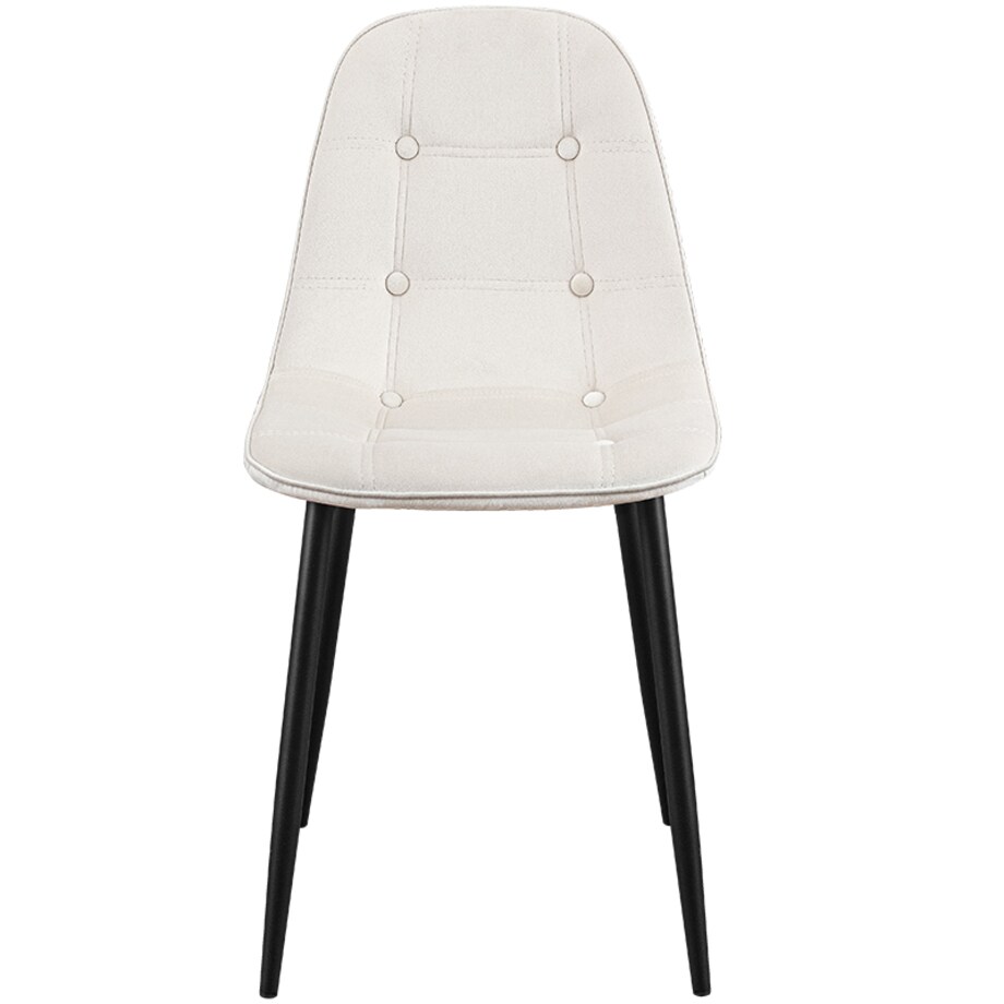 Krzesło tapicerowane welurowe do salonu jadalni guziki beżowe