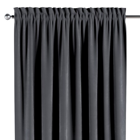 Zasłona na kanale z grzywką 1 szt. 130x245 grafitowy szary