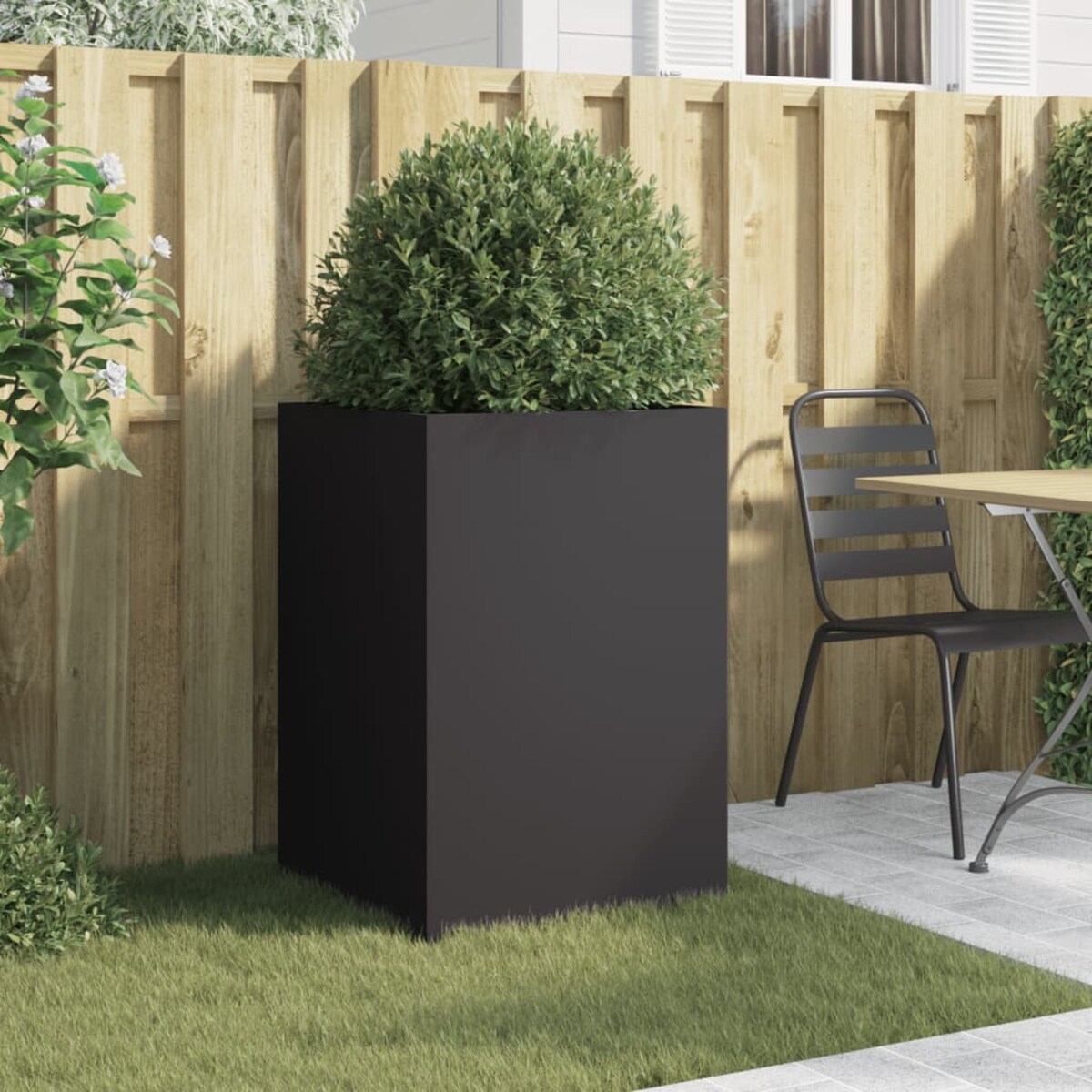 vidaXL Donica, czarna, 52x48x75 cm, stal