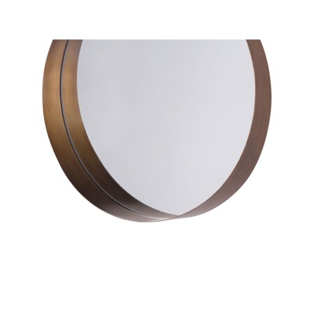 Metalowe okrągłe lustro ścienne ø 40 cm miedziane PINEY