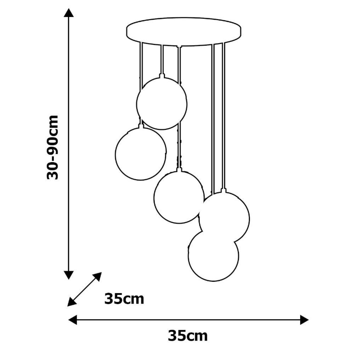 Skandynawska LAMPA wisząca SFERA WOOD MLP5426 Milagro loftowa OPRAWA zwis szklane kule kaskada biała drewno