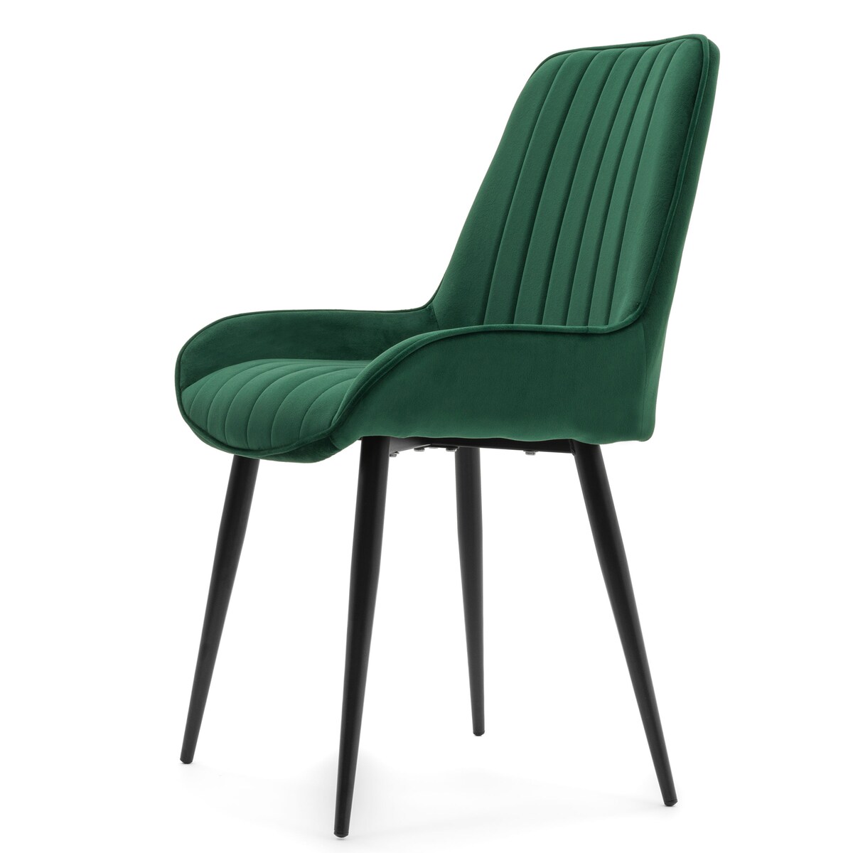 Krzesło tapicerowane welurowe do salonu jadalni nowoczesne glamour LUCA zielona