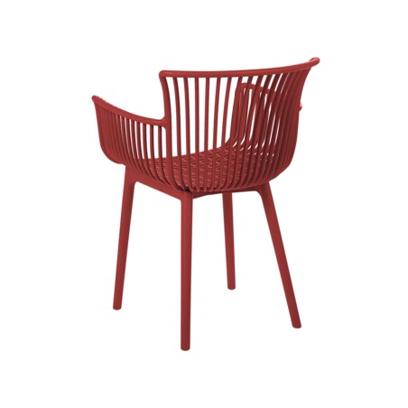 Zestaw 4 krzeseł do jadalni czerwony PESARO