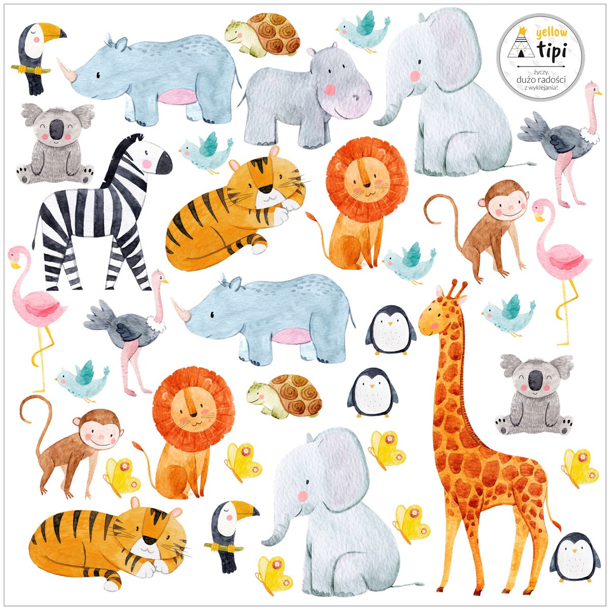 Naklejki Zoo Animals 40x40, 40x40 cm