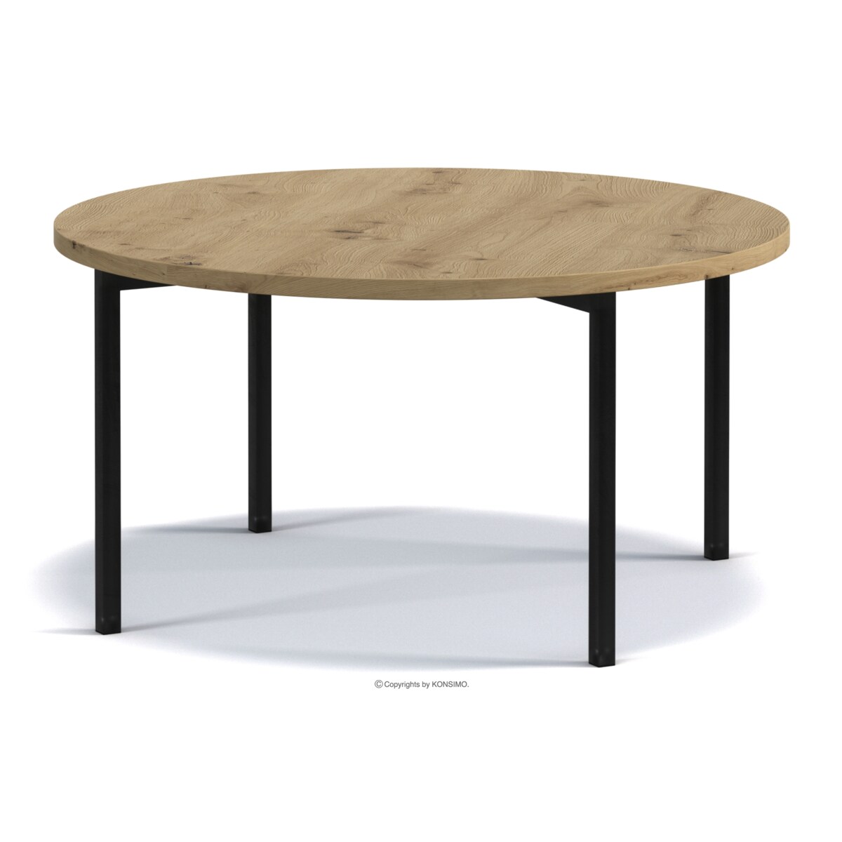 KONSIMO GERIS Stolik kawowy do salonu w stylu industrialnym, dąb rzemieślniczy