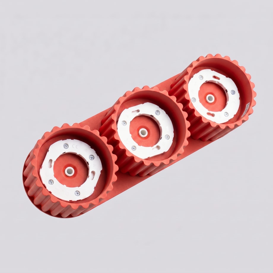 Plafon AURA 3 czerwony Gx53