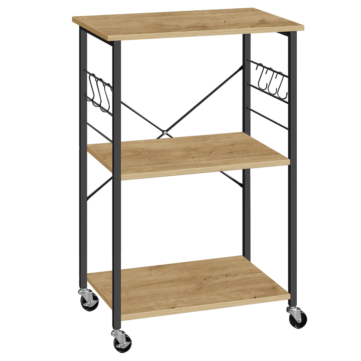 Szafka Na Kółach nowoczesny styl, dąb artisan, czarny