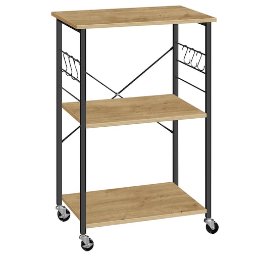 Szafka Na Kółach nowoczesny styl, dąb artisan, czarny