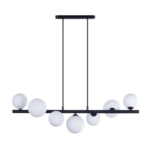 Wisząca lampa sypialniana Sybilla nad łóżko czarna biała