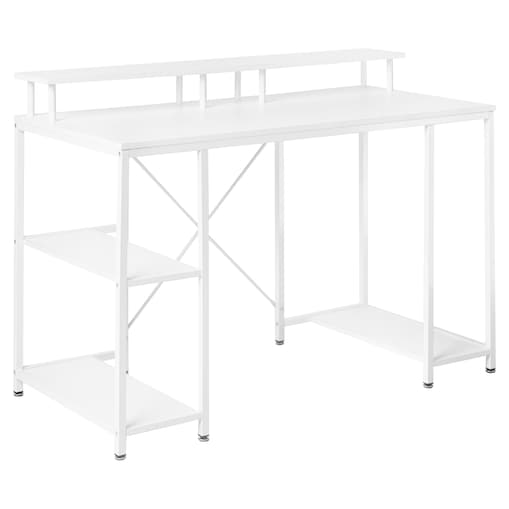 Biurko CADDO 120 cm 60 cm z półkami Biały