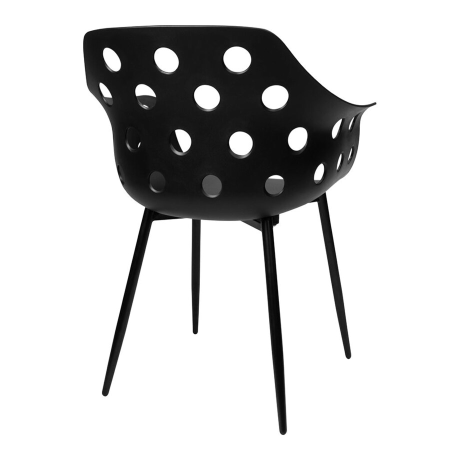 Krzesło z tworzywa JASON CHE-012 King Home z ażurowym oparciem czarne