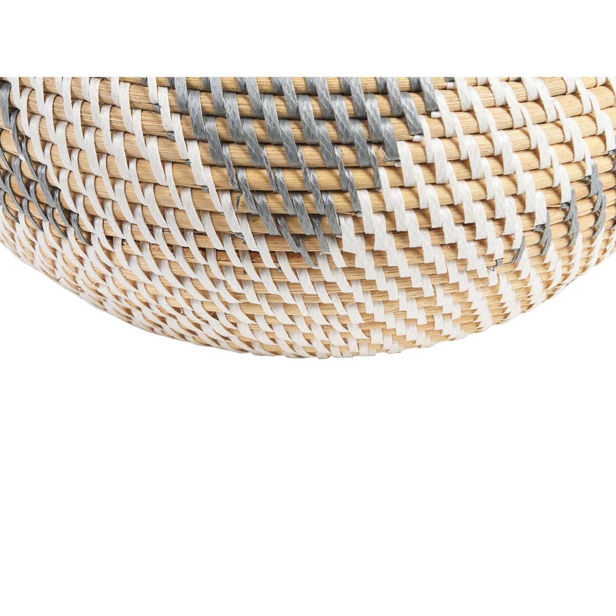 Wazon dekoracyjny rattanowy 22 cm biało-szary ASAHAN