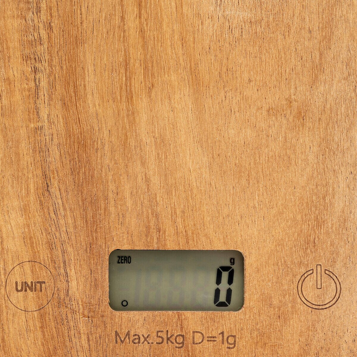 Waga kuchenna elektroniczna z drewnem akacji HARMONY, 21,5 x 15 x 2 cm