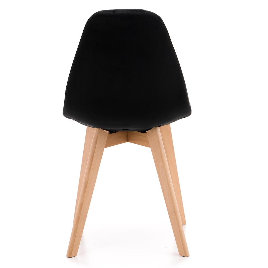 Krzesło tapicerowane skandynawskie welur VEGAS czarny