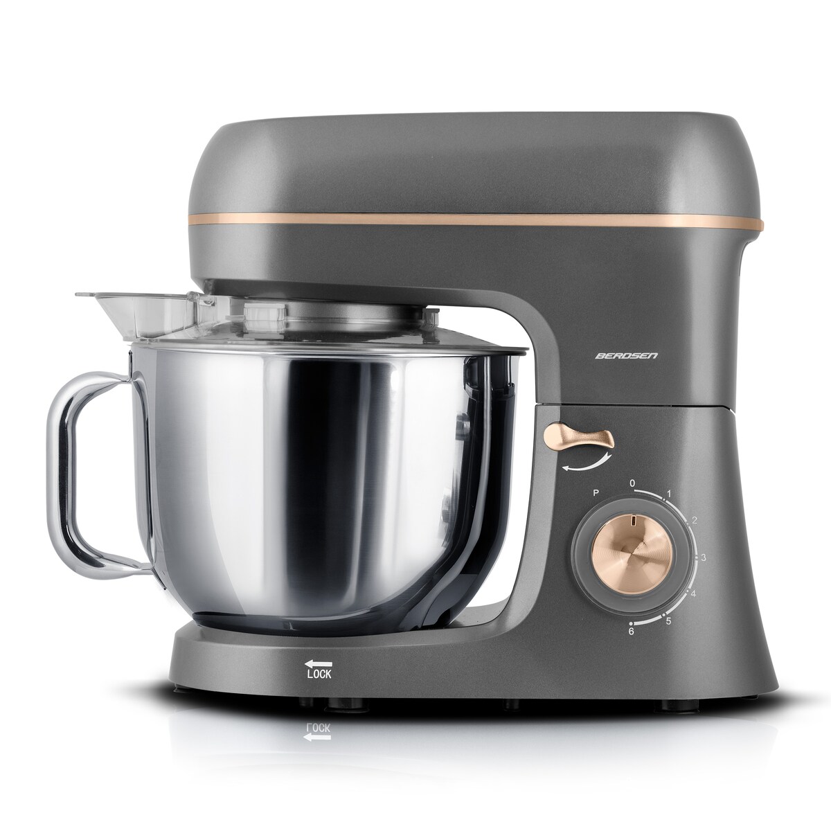 Robot planetarny kuchenny mikser Berdsen 6l 1400W 3w1 srebrno-złoty 375602