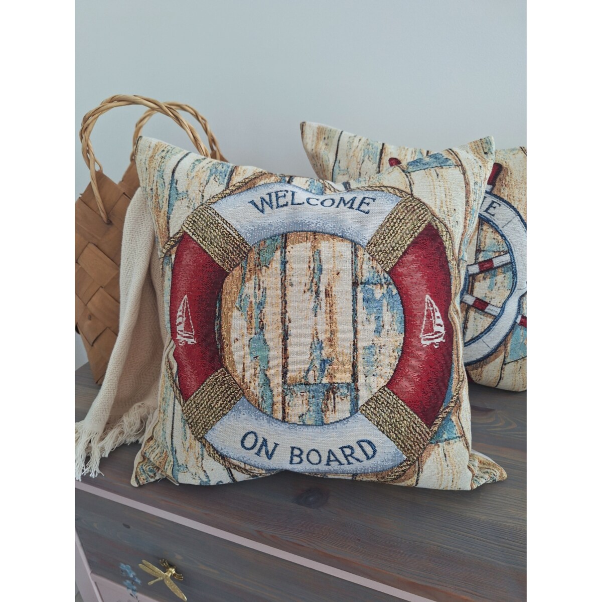 Poszewka Na Poduszkę Jasiek 45X45 Cm Żakardowa Dekoracyjna Ozobna On Board