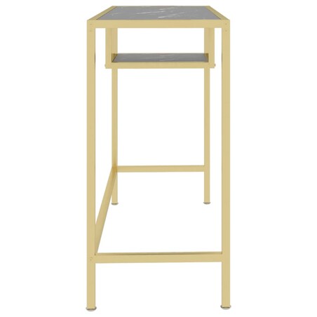 vidaXL Biurko komputerowe, czarny marmur 100x36x74 cm, hartowane szkło