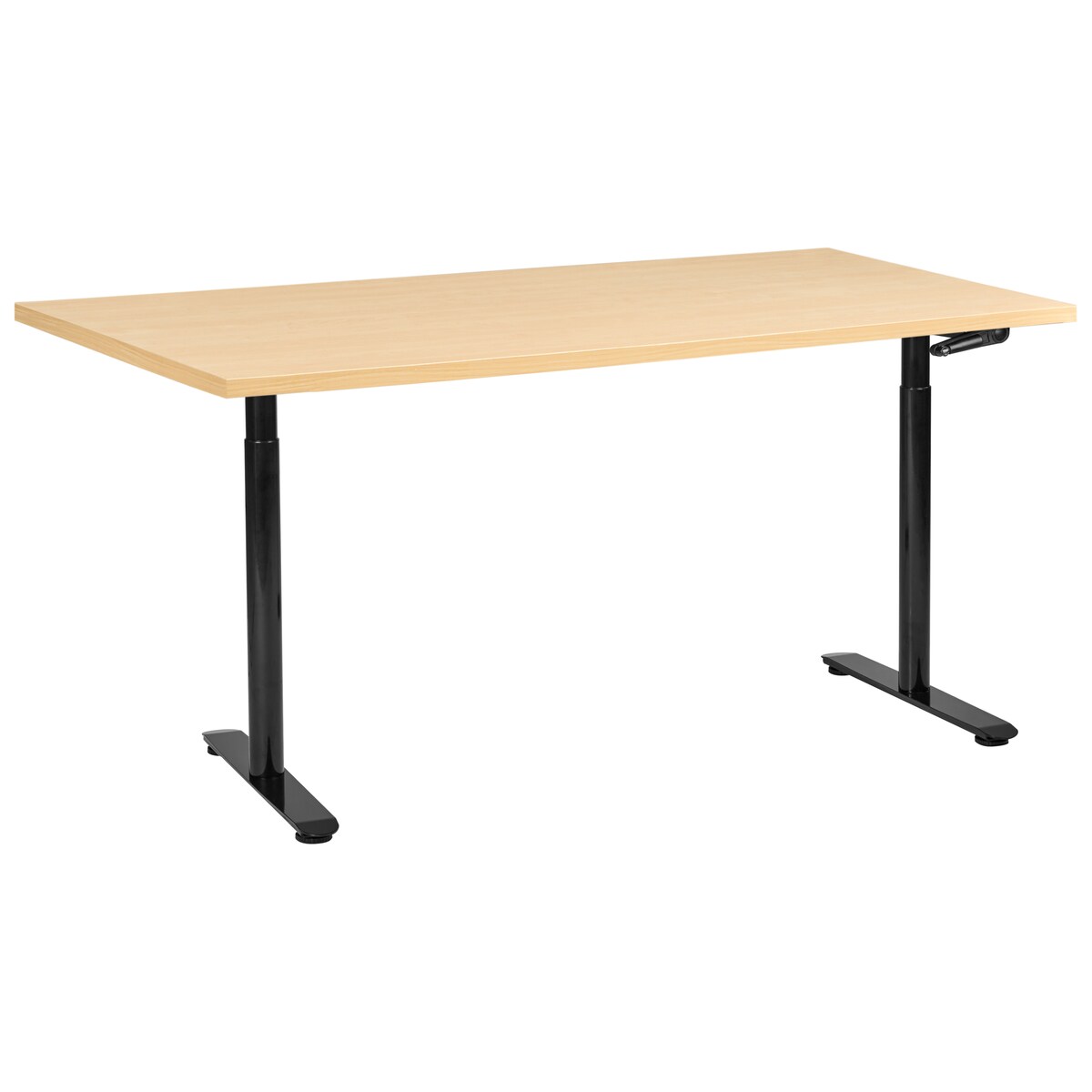 Biurko regulowane manualnie DESTINAS 160 cm 72 cm Czarny/ jasny brąz