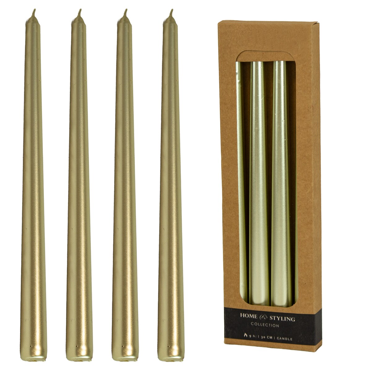 Świeca Boże Narodzenie Prosta Do Kolacji Wigilijnej 4 Szt. Złota