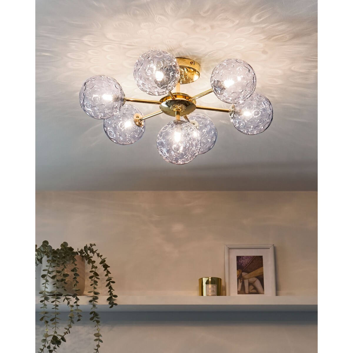 Lampa 7-punktowa szklana niebieska ANADYR