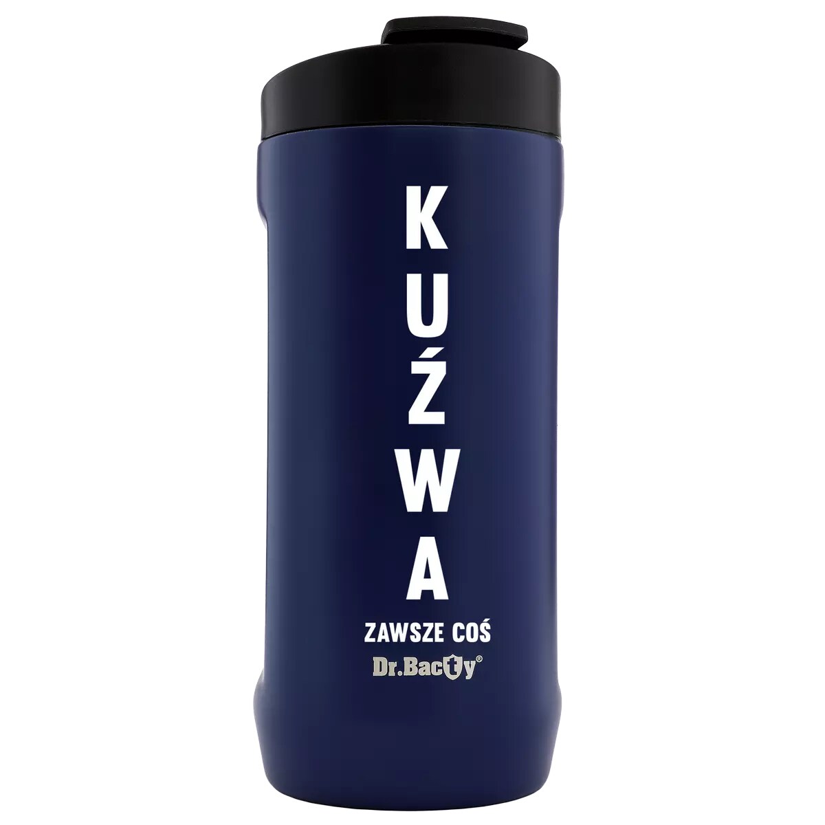 Kubek termiczny na kawę 2w1 Dr.Bacty Notus 360 ml - granatowy - Kuźwa
