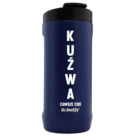 Kubek termiczny na kawę 2w1 Dr.Bacty Notus 360 ml - granatowy - Kuźwa