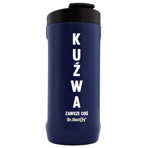 Kubek termiczny na kawę 2w1 Dr.Bacty Notus 360 ml - granatowy - Kuźwa