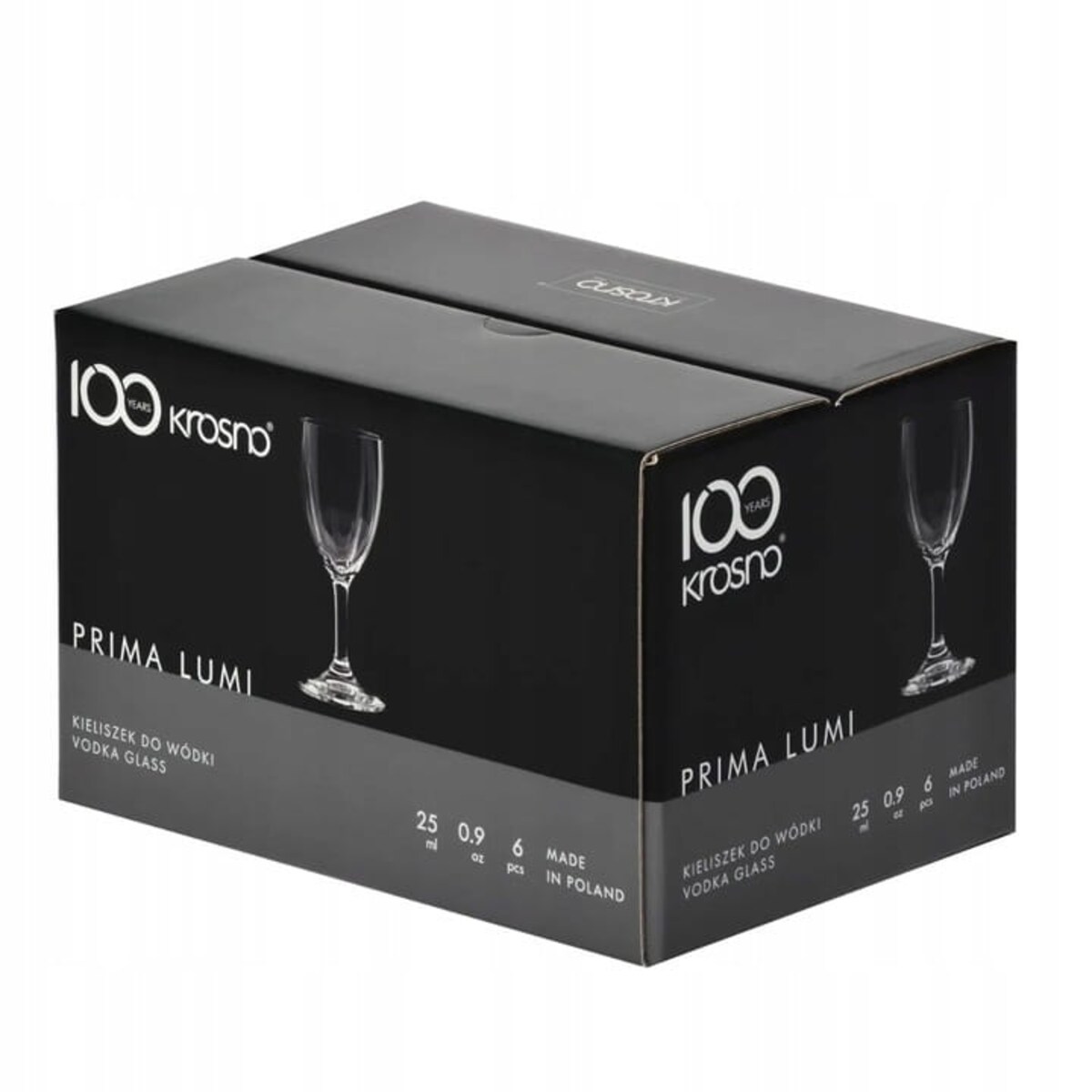 Kieliszki Krosno Prima Lumi do Wódki Likieru Nalewek 6 szt 25 ml na Nóżce