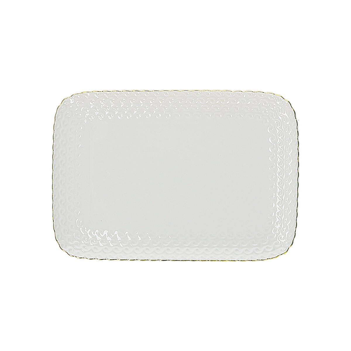 Taca na ciasto Momenti Oro - Biały, 27 x 19 cm