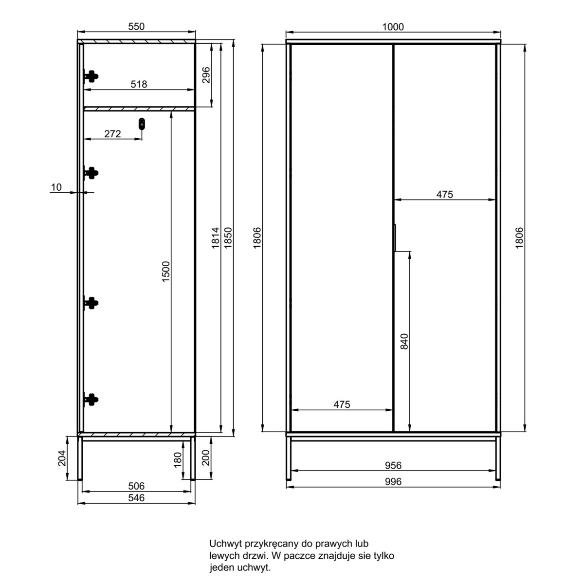 Szafa Austin biała & złota