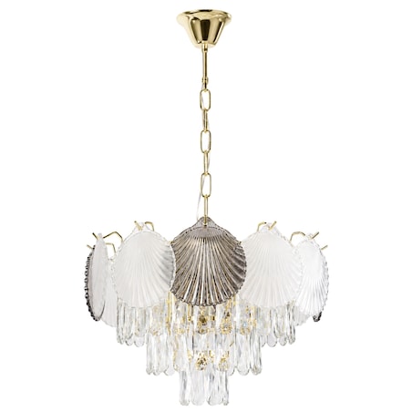 Lampa Sufitowa Wisząca Swe083-Cp 40Cm Złoty, Szkło, Metal