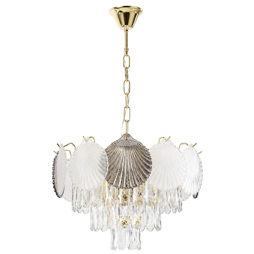 Lampa Sufitowa Wisząca Swe083-Cp 40Cm Złoty, Szkło, Metal