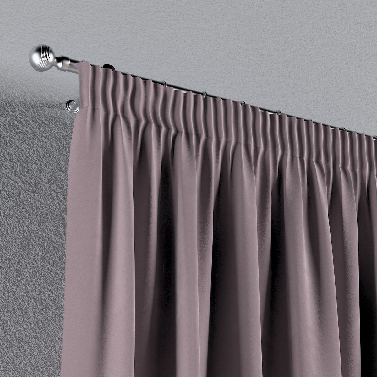 Zasłona na taśmie marszczącej 1 szt. 130x260 zgaszony róż